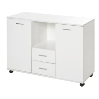 Vinsetto Multifunction Office Filing Cabinet Printer Stand with 2 Drawers, 2 Shelves, & Smooth Counter Surface, White(m-11)