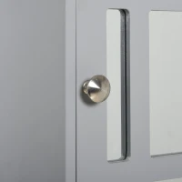 kleankin Bathroom Cabinet Wall Mount with Mirror Door 3 Shelf Organizer for Bathroom, Kitchen, Bedroom, Grey(m-9)