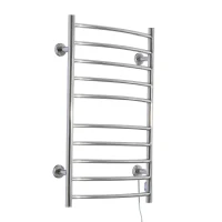 HomCom 10-Bar Curved Stainless Steel Wall Mounted Electric Heated Towel Rack Warmer(m-11)