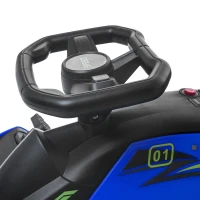 Aosom 12V Electric Drifting Go Kart w/ Slow Start, Music, Lights, Blue(m-9)
