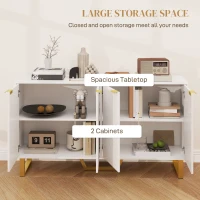 HOMCOM Sideboard Buffet Cabinet with Adjustable Shelves, Living Room Cabinet, TV Cabinet for 65 Inch TV, White(m-4)