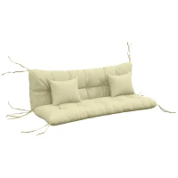 Outsunny 4-Piece Back and Seat Cushion Pillows Replacement and Pillows, Patio Chair Cushions Set with Ties, Cream White(m-9)