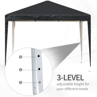 Outsunny 10 x 10ft Folding Pop Up Tent Outdoor Gazebo Canopy with Carrying Bag, Black(m-6)