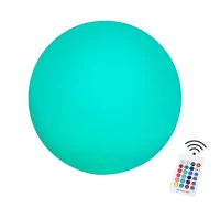 HOMCOM 12" RGB Outdoor LED Ball Light Waterproof Rechargeable Adjustable Color Changing Globe Orb Lamp With Remote Control(m-11)