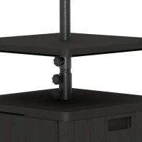 Outsunny Patio Umbrella Weighted Base with Table Tray, Heavy Duty Umbrella Base with Wheels Handles, 176lbs with Stand Filling, Patio Umbrella Stand Base for Garden Poolside, Black(m-11)