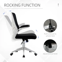 Vinsetto Mid-Back Mesh Home Office Chair Computer Task Ergonomic Desk Chair with Lumbar Back Support, Flip-Up Arm, and Adjustable Height, Black(m-5)