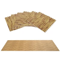 Soozier 18 Piece 24" x 24" High-Density Water Resistant Interlocking Foam Floor Tile Mats 72Sqft- Light Wood Grain(m-17)