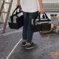 DURHAND 3pcs Rolling Mobile Tool Bag Electrician with 3 Bags for Organization/Storage and Adjustable Carrying Handle(m-9)