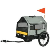 Aosom 3 in 1 Dog Bike Trailer, Pet Cargo, Pet Bed with Safety Leash, Hitch, Quick-Release Wheels, Cushion for Small Dogs(m-2)