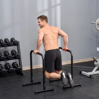 Soozier Set of 2 Dip Bar, Dip Station Push Up Station for Full Body Strength Training Home Gym Black(m-9)