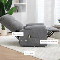 HOMCOM Lift Chair for Seniors, Microfibre Upholstered Electric Recliner Chair with Remote, Quick Assembly, Grey(m-7)