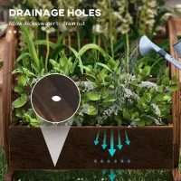 Outsunny 2-Tier Raised Garden Bed, Wooden Wagon Planter Boxes with Drainage Holes, for Vegetables Flowers Herbs, Carbonized(m-5)