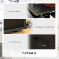 HOMCOM Computer Desk with Keyboard Tray, CPU Stand, Writing Desk with Drawers, Workstation for Home Office, Black(m-6)