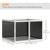 Outsunny Gazebo Mosquito Netting, Replacement Mosquito Netting with Zippers for 10' x 10' Pop-Up Canopy Tent (Mosquito Net Only)(m-3)