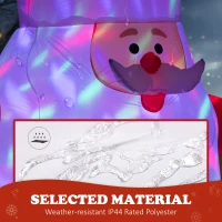 Outsunny 6' Blow-Up Outdoor Yard Display, Inflatable Christmas Santa Claus with Rotating Magic Ball Light for Garden Party(m-5)