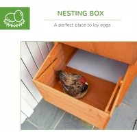 PawHut 67" Wooden Chicken Coop Outdoor Chicken House Small Animal Rabbit Habitat Hen House Poultry Cage with Removable Tray Openable Nesting Box Backyard(m-6)