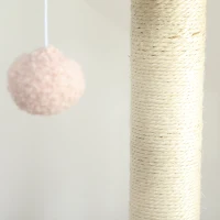 PawHut 47" Tall Cat Tree Tower with Condo, Ladder, Scratching Posts and Hanging Ball, Pink(m-11)