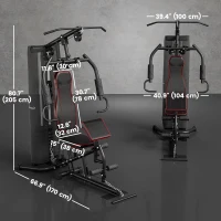 Soozier Home Gym, Multifunction Gym Equipment with 100Lbs Weight Stack for Back, Chest, Arm, Leg and Full Body Workout(m-3)