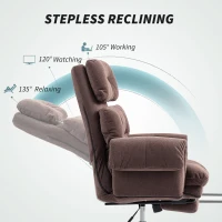 HOMCOM Reclining Executive Computer Desk Chair, Ergonomic Office Chair with Footrest and Thickly Padded, Coffee(m-7)