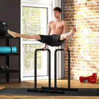 Soozier Adjustable Dip Station, Push Up Bars with 6 Width and 2 Height Levels for Home Gym Fitness Workout(m-8)