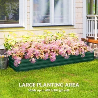Outsunny 8'x2'x1' Galvanized Raised Bed, Large Elevated Planter Box for Growing Flowers, Herbs and Vegetables, Green(m-4)