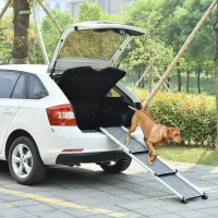 PawHut 28" - 62.5" Telescoping Dog & Pet Ramp with Lightweight Aluminum Design & Anti-Skid Surface for Elderly Pets(m-10)