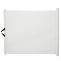 Pawhut Retractable Mesh Pet Safety Barrier Gate, Flexible and Extensible Safety Dog Gate Easy to Roll and Latch for Stairways Doorways Hallways, 45'' x 32", White(m-1)