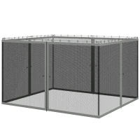 Outsunny Replacement Mosquito Netting for Gazebo 10' x 12' Black Screen Walls for Canopy with Zippers, Dark Grey(m-2)