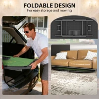 Soozier Poker Table Foldable, 72" 8 Player Casino Leisure Blackjack Texas Holdem Poker Table with 7 Cup Holders, Green(m-4)