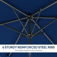Outsunny 6.5x9.6ft Rectangle Aluminum Tilt Patio Umbrella, Garden Market Parasol, Outdoor Sunshade Canopy with Crank, Navy Blue(m-7)