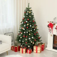 HOMCOM 6ft Artificial Christmas Trees with Auto Open and Steel Base, Green(m-8)