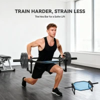 Soozier Trap Bar, Olympic Deadlifting Bar, 2" Hex Barbell Bar for Deadlifts and Shrugs, 660 lbs Capacity, Black(m-5)