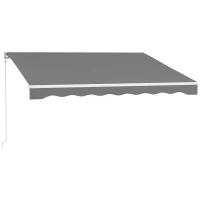 Outsunny 10'x8' Electric Retractable Awning with Remote Controller, Crank Handle, Aluminum Frame for Deck Balcony, Light Grey(m-2)