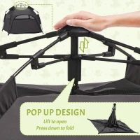 PawHut Pop Up Dog Tent for Extra Large and Large Dogs with Carry Bag, for Beach, Backyard, Home, Dark Gray(m-5)