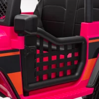 Qaba 12V 2-Seater Ride on Truck Car with Dual Motors, Remote, Soft Start, 4-Wheel Suspension, Lights, Music, USB, Horn, Pink(m-11)