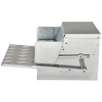 PawHut 30 lbs Capacity Automatic Chicken Poultry Feeder with a Galvanized Steel and Aluminium Build, Weatherproof Design(m-9)