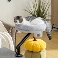 PawHut Cat Desk Bed 360° Rotatable Adjustable Height for Home Office Work Window(m-1)