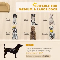 PawHut Pearl Design Pet Sofa for Medium and Large Sized Dogs, Pet Bed with Cushion and Solid Wood Legs, Coffee(m-7)