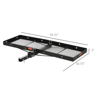 Aosom Hitch Mount Cargo Carrier, 59''x19''x5'' Folding Luggage Basket with 350 lbs Capacity Fits 2'' Receiver for Car SUV(m-3)