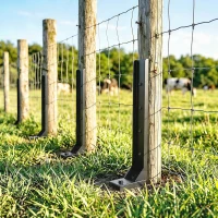 Outsunny 4 Pack Fence Post Repair Kit, 32" Steel Fence Post Support with Drill for Wooden Fences, Broken Gate, Posts(m-8)