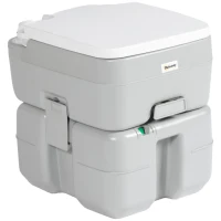 Outsunny Porta Potty, 5.3 Gallon Portable Toilet with Level Indicator and Anti-Leak Pump for Camping, Boating, Hiking, Travel, RV(m-9)