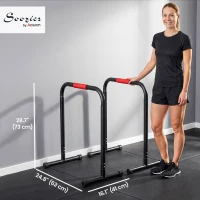 Soozier Set of 2 Dip Bar, Dip Station Push Up Station for Full Body Strength Training Home Gym Black(m-3)