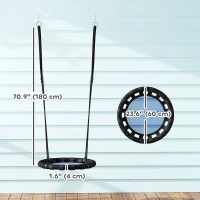 Qaba 24 inch Saucer Tree Swing Set for Kids with Adjustable Hanging Ropes for Outdoor, Backyard, Blue(m-3)