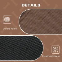 PawHut Elevated Portable Dog Cot Pet Bed with UV Protection Canopy Shade, 36 inch, Coffee(m-6)