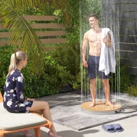 Outsunny Foot Control Outdoor Shower Kit Portable Camping Shower Adjustable Aluminum Weatherproof(m-1)