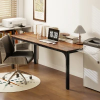 HOMCOM 79" Computer Desk, Desktop Desk with Metal Legs, Rustic Brown(m-8)