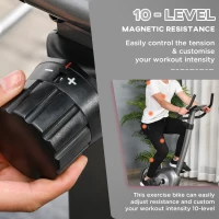 Soozier Exercise Bike with 10-Level Adjustable Magnetic Resistance, Indoor Cycling Bike Home Cardio Workout Trainer, 16lbs Flywheel, LCD Display, and Adjustable Seat, Grey(m-6)
