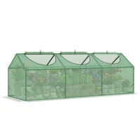 Outsunny Portable Mini Tunnel Greenhouse Garden Planting Warm House with 3 Windows, 71" x 24" x 24", Green(m-9)