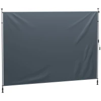 Outsunny 11.5' x 10' Manual Retractable Patio Awning, Outdoor Privacy Screen with UPF30+ & Water-Resistant Fabric, Dark Grey(m-9)