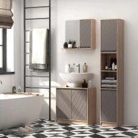 HOMCOM 67" Narrow Bathroom Storage Cabinet, Tall Freestanding Floor Cabinet, Bathroom Linen Cabinet with Doors and Adjustable Shelves(m-6)